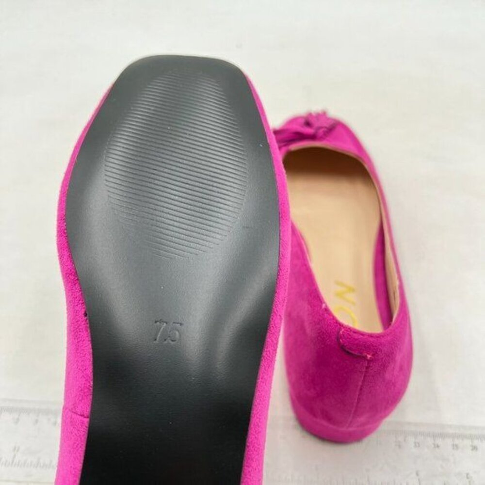 YDN Women Chunky Block Low Heel Loafers Square Toe Tassel Fringed Pumps Violet - Picture 6 of 8